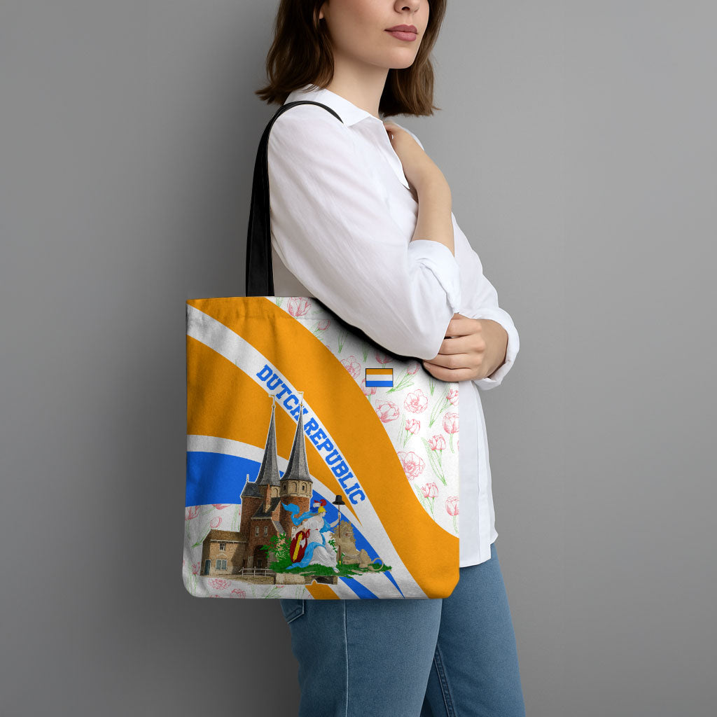 Dutch Republic Netherlands Tote Bag Patriotism Vintage Heraldic Crest Floral Tulip
