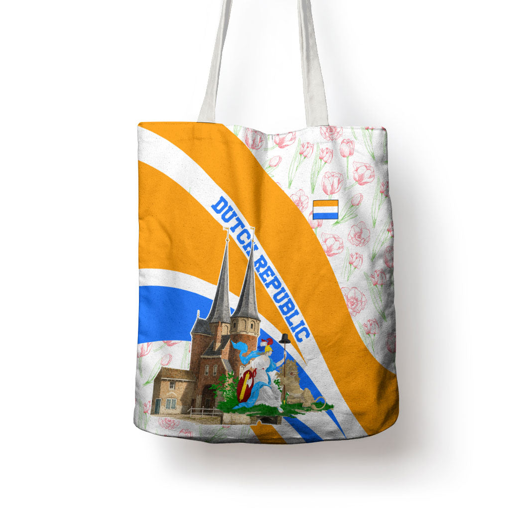 Dutch Republic Netherlands Tote Bag Patriotism Vintage Heraldic Crest Floral Tulip