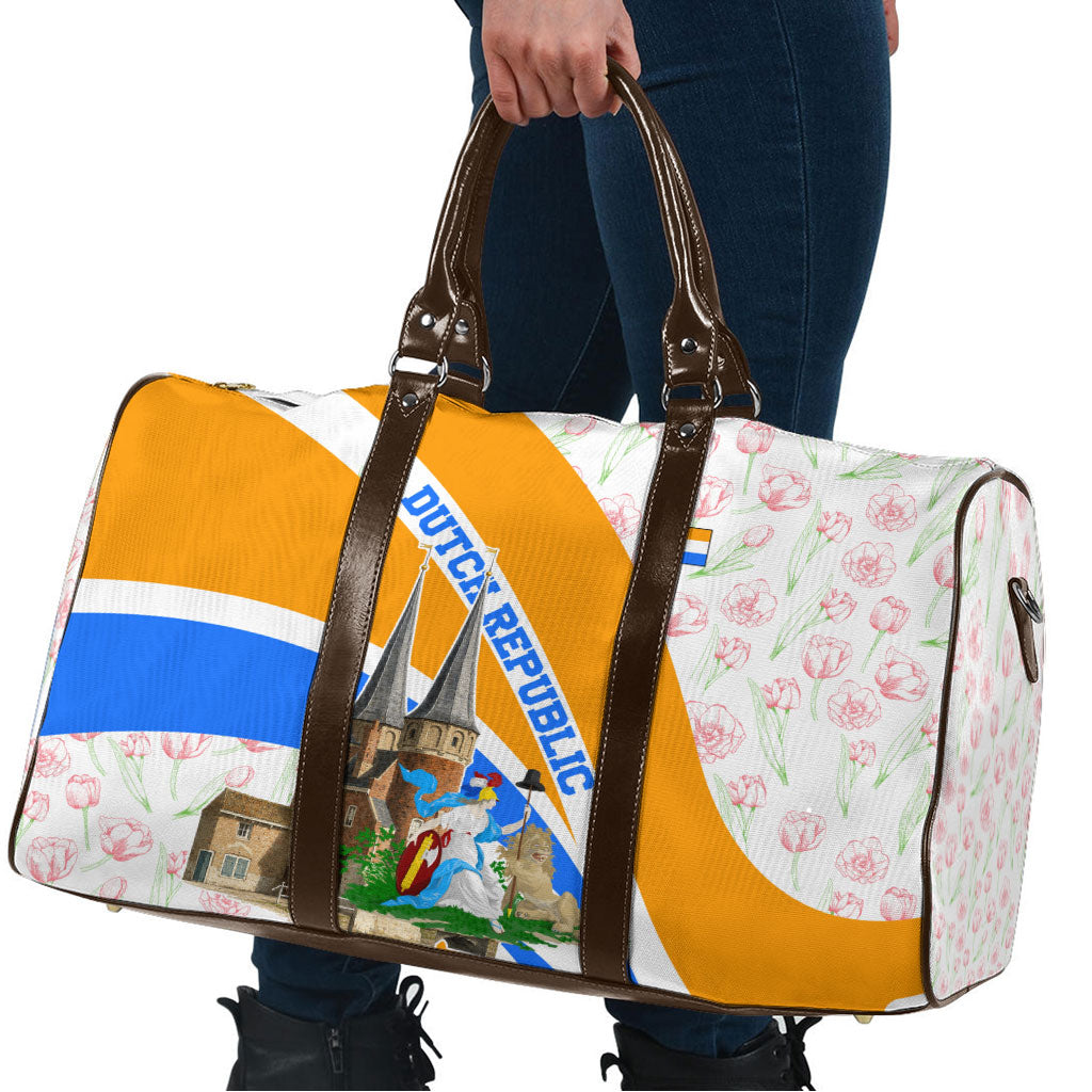 Dutch Republic Netherlands Travel Bag Patriotism Vintage Heraldic Crest Floral Tulip