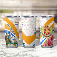 Dutch Republic Netherlands Tumbler Cup Patriotism Vintage Heraldic Crest Floral Tulip