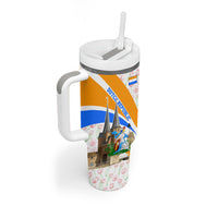 Dutch Republic Netherlands Tumbler With Handle Patriotism Vintage Heraldic Crest Floral Tulip