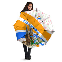 Dutch Republic Netherlands Umbrella Patriotism Vintage Heraldic Crest Floral Tulip