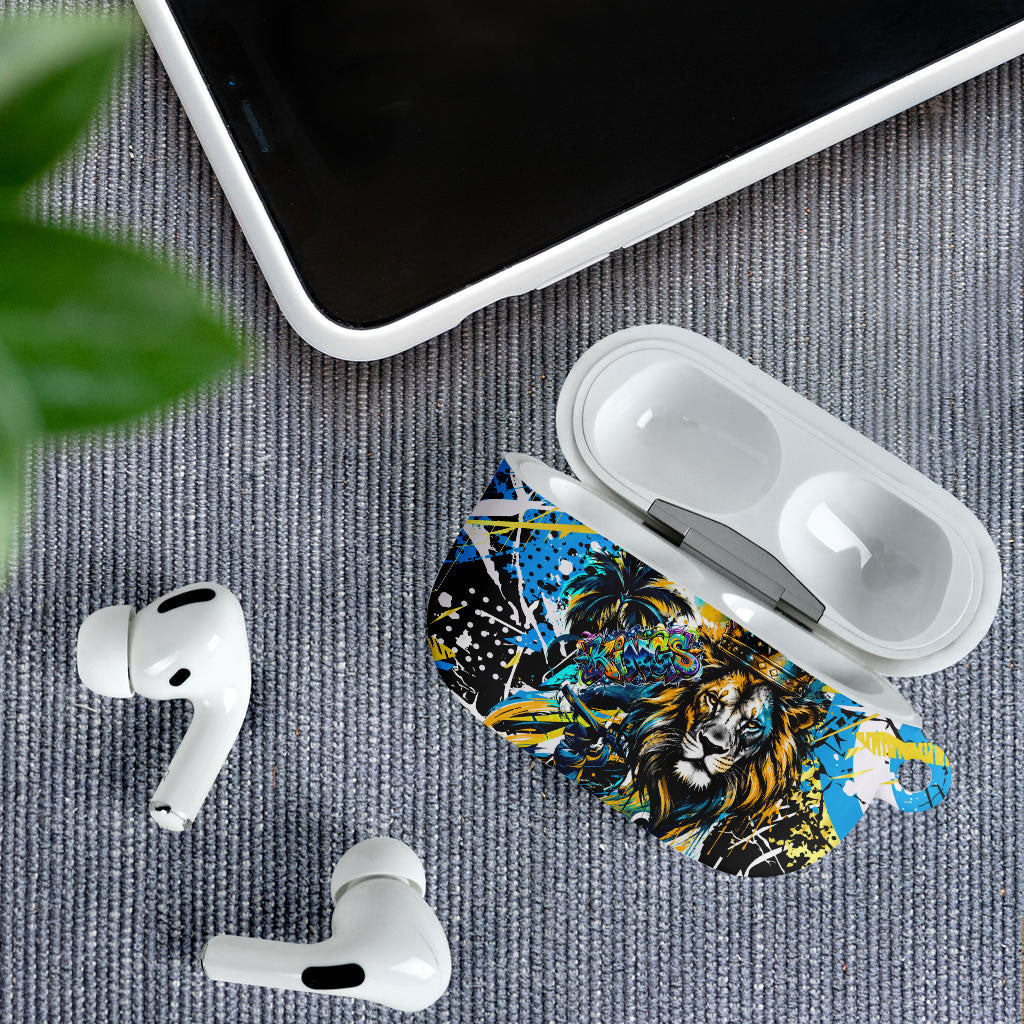 Saint Lucia Kings Cricket AirPods Case Born To Lead Caribbean Cricket Graffiti Splash Art