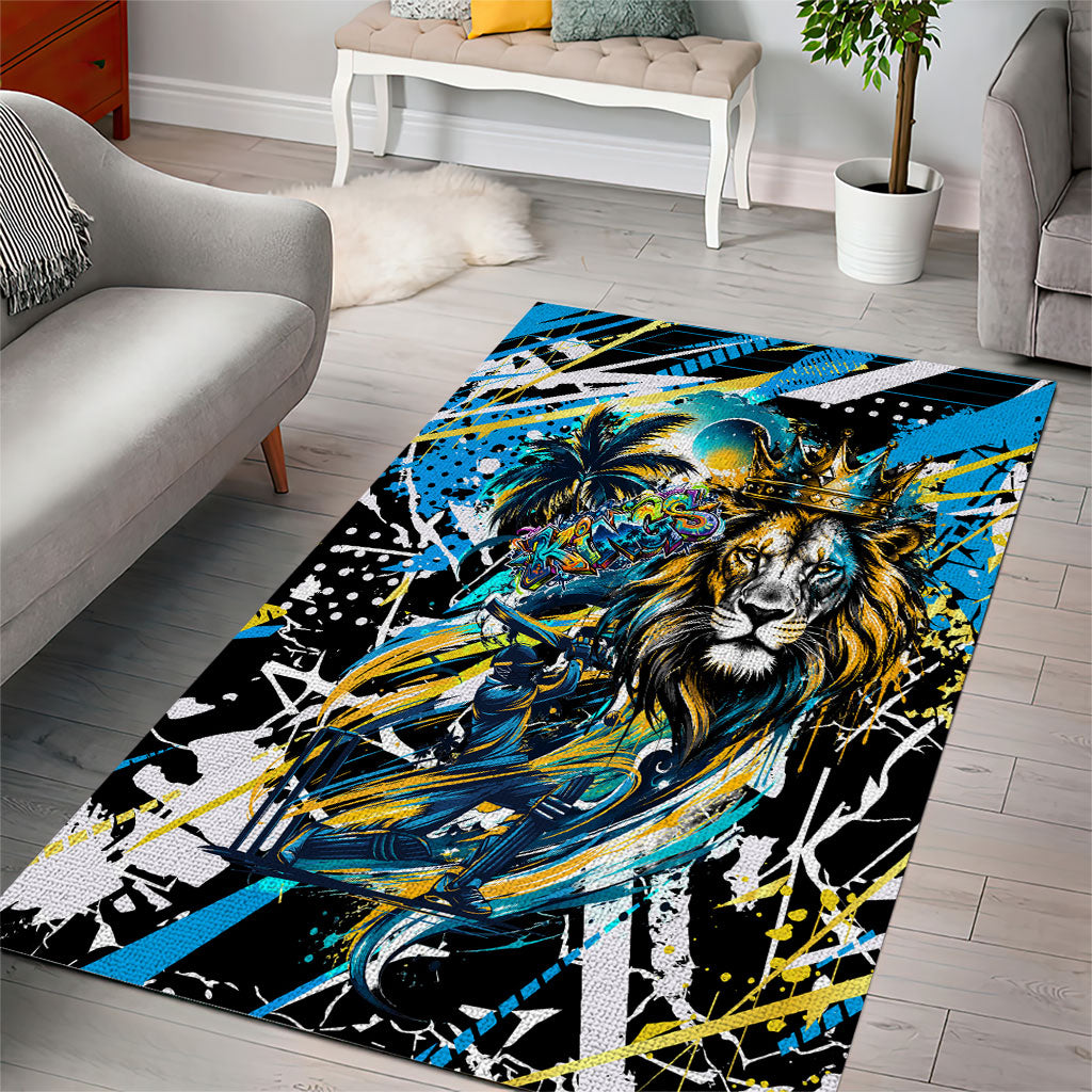Saint Lucia Kings Cricket Area Rug Born To Lead Caribbean Cricket Graffiti Splash Art