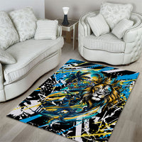 Saint Lucia Kings Cricket Area Rug Born To Lead Caribbean Cricket Graffiti Splash Art