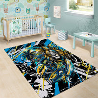 Saint Lucia Kings Cricket Area Rug Born To Lead Caribbean Cricket Graffiti Splash Art