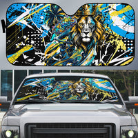 Saint Lucia Kings Cricket Auto Sun Shade Born To Lead Caribbean Cricket Graffiti Splash Art