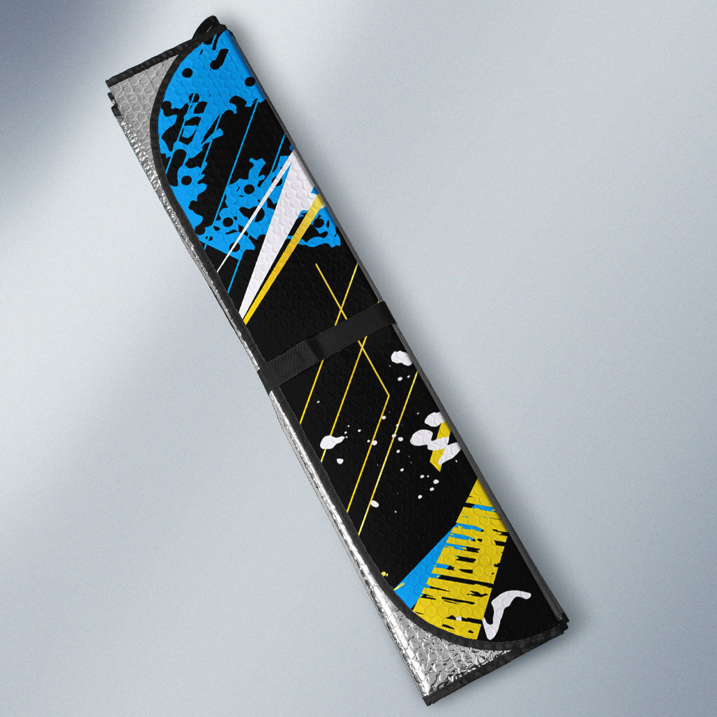 Saint Lucia Kings Cricket Auto Sun Shade Born To Lead Caribbean Cricket Graffiti Splash Art