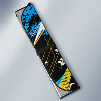 Saint Lucia Kings Cricket Auto Sun Shade Born To Lead Caribbean Cricket Graffiti Splash Art