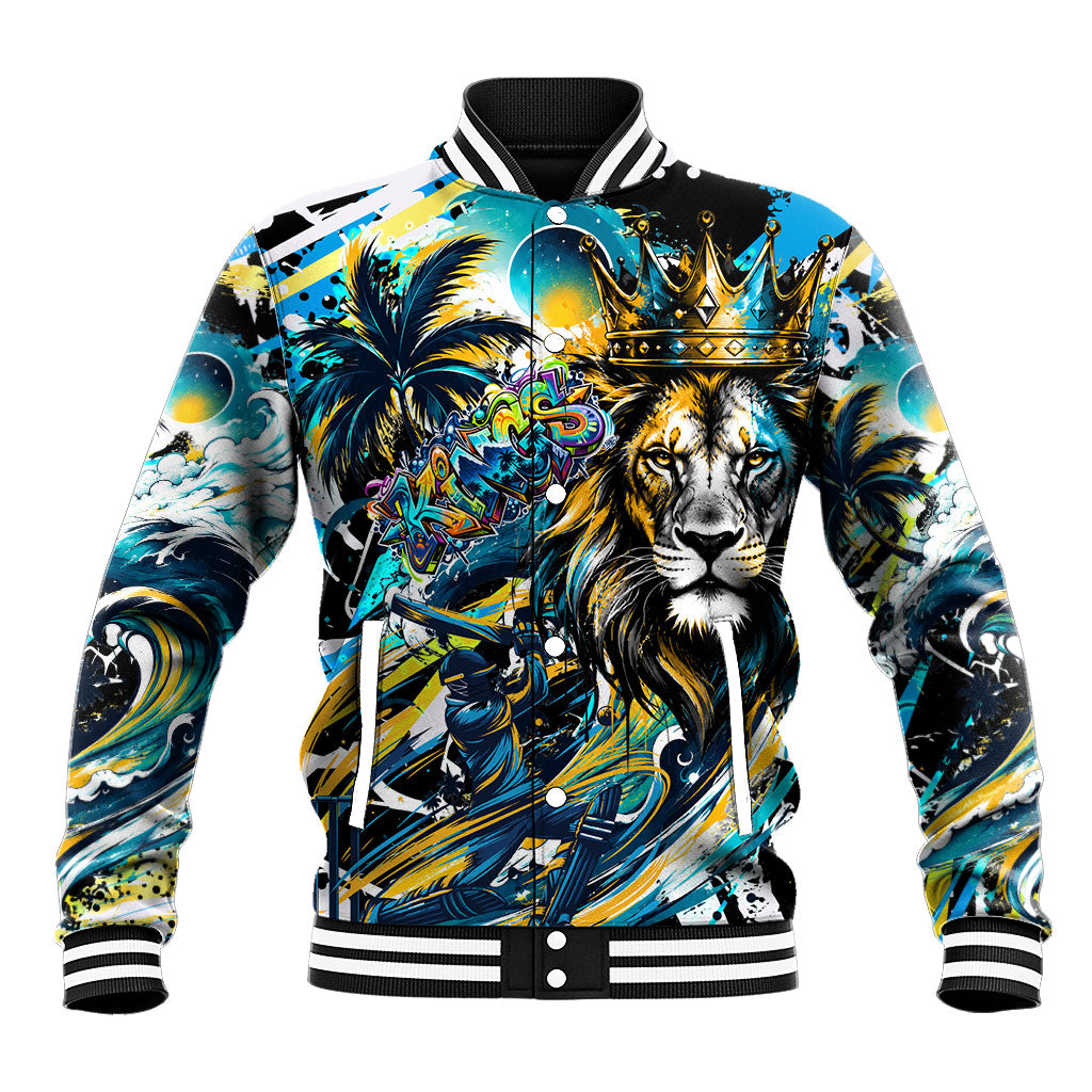 Saint Lucia Kings Cricket Baseball Jacket Born To Lead Caribbean Cricket Graffiti Splash Art