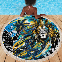Saint Lucia Kings Cricket Beach Blanket Born To Lead Caribbean Cricket Graffiti Splash Art