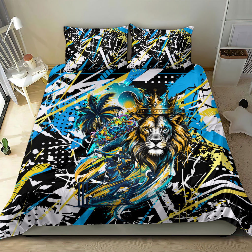 Saint Lucia Kings Cricket Bedding Set Born To Lead Caribbean Cricket Graffiti Splash Art
