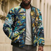 Saint Lucia Kings Cricket Bomber Puffer Jacket Born To Lead Caribbean Cricket Graffiti Splash Art