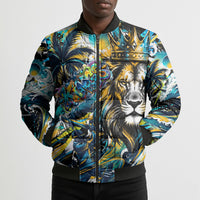 Saint Lucia Kings Cricket Bomber Puffer Jacket Born To Lead Caribbean Cricket Graffiti Splash Art