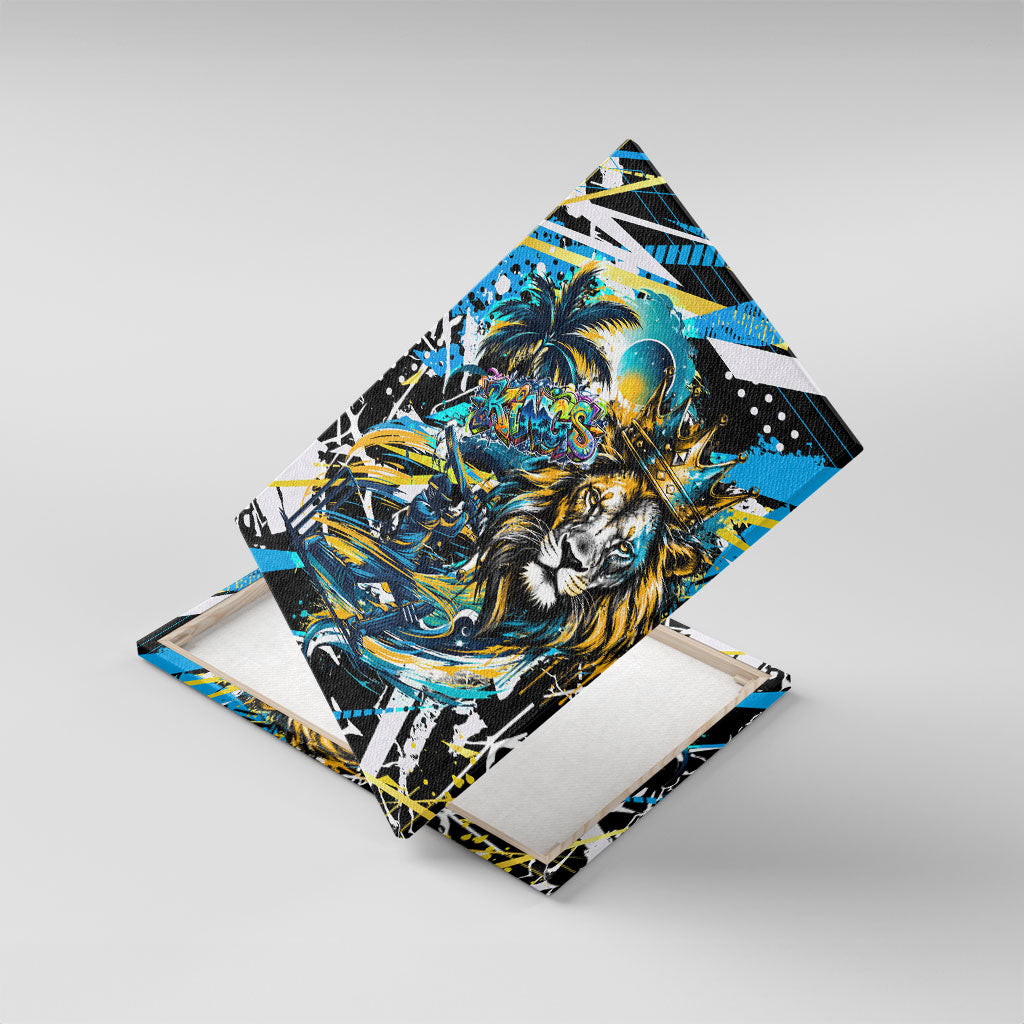 Saint Lucia Kings Cricket Canvas Wall Art Born To Lead Caribbean Cricket Graffiti Splash Art