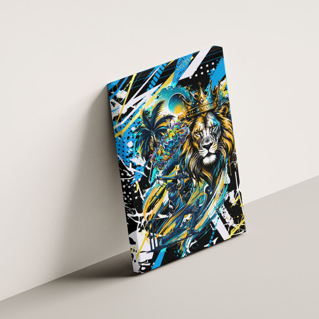 Saint Lucia Kings Cricket Canvas Wall Art Born To Lead Caribbean Cricket Graffiti Splash Art