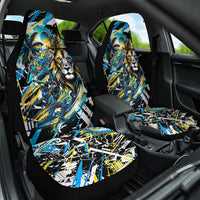 Saint Lucia Kings Cricket Car Seat Cover Born To Lead Caribbean Cricket Graffiti Splash Art