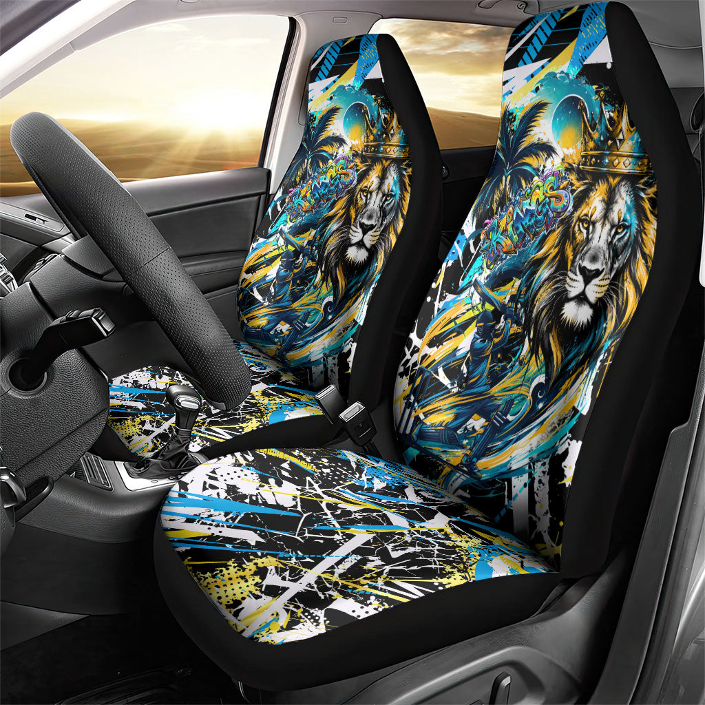 Saint Lucia Kings Cricket Car Seat Cover Born To Lead Caribbean Cricket Graffiti Splash Art