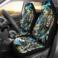 Saint Lucia Kings Cricket Car Seat Cover Born To Lead Caribbean Cricket Graffiti Splash Art