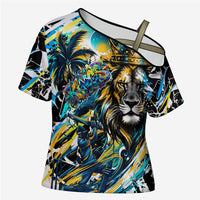 Saint Lucia Kings Cricket Cross Shoulder Shirt Born To Lead Caribbean Cricket Graffiti Splash Art