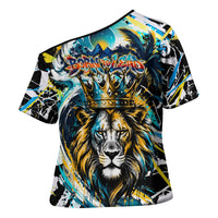Saint Lucia Kings Cricket Cross Shoulder Shirt Born To Lead Caribbean Cricket Graffiti Splash Art