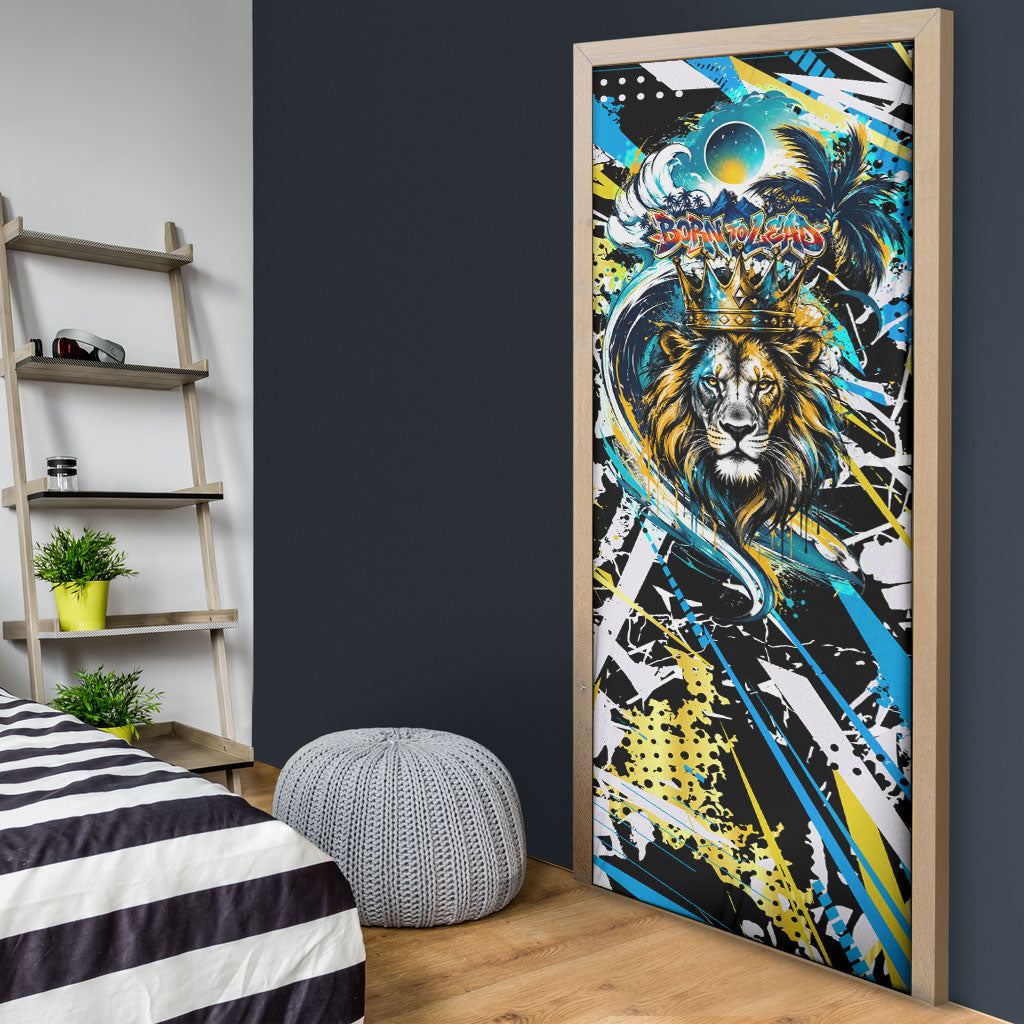 Saint Lucia Kings Cricket Door Cover Born To Lead Caribbean Cricket Graffiti Splash Art