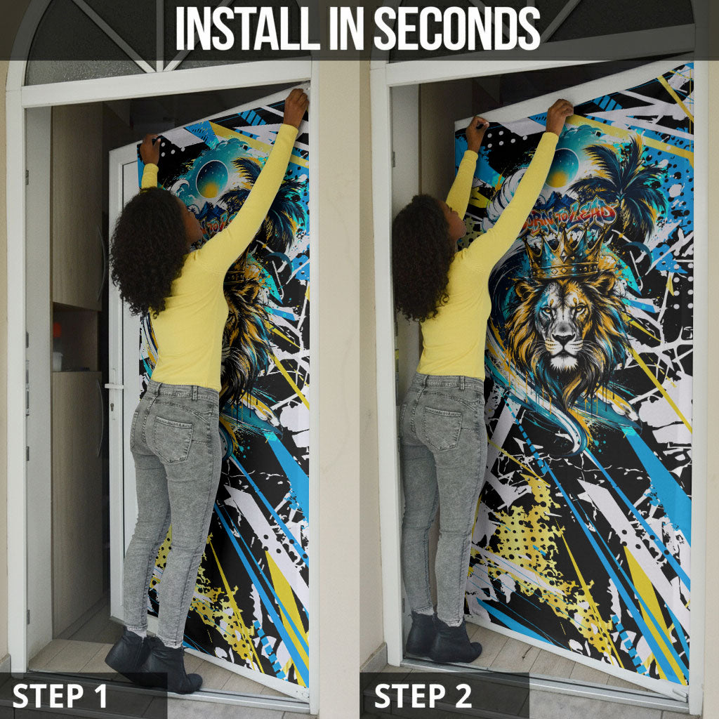 Saint Lucia Kings Cricket Door Cover Born To Lead Caribbean Cricket Graffiti Splash Art