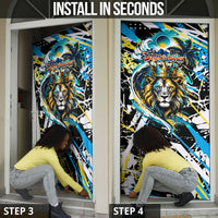 Saint Lucia Kings Cricket Door Cover Born To Lead Caribbean Cricket Graffiti Splash Art