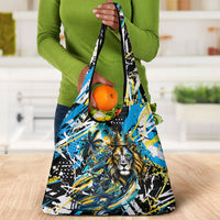 Saint Lucia Kings Cricket Grocery Bag Born To Lead Caribbean Cricket Graffiti Splash Art