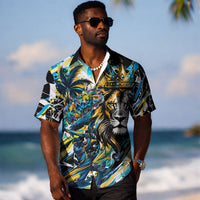 Saint Lucia Kings Cricket Hawaiian Shirt Born To Lead Caribbean Cricket Graffiti Splash Art