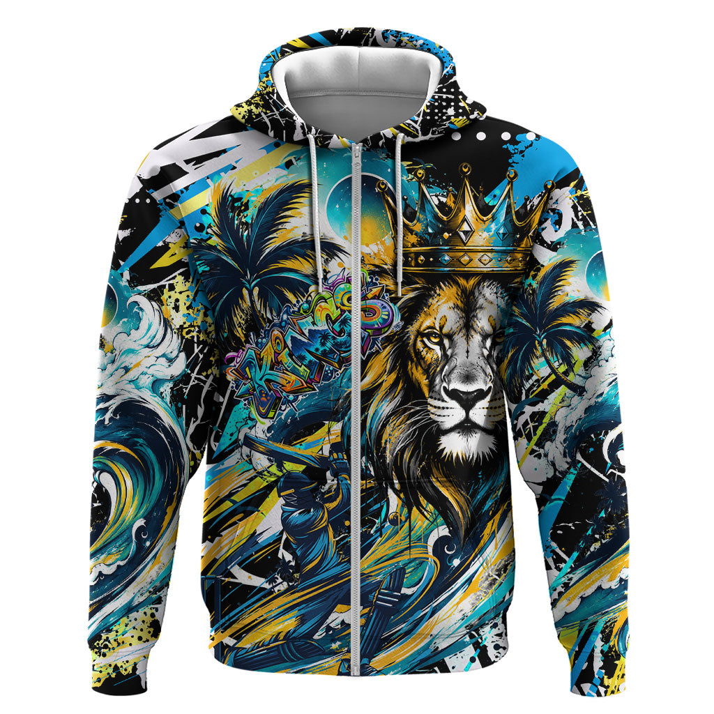 Saint Lucia Kings Cricket Hoodie Born To Lead Caribbean Cricket Graffiti Splash Art