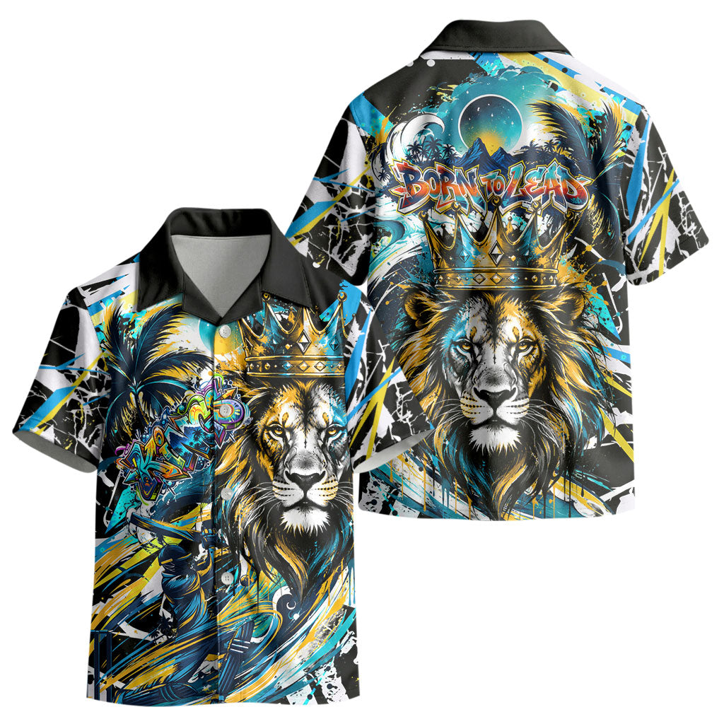Saint Lucia Kings Cricket Kid Hawaiian Shirt Born To Lead Caribbean Cricket Graffiti Splash Art