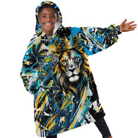 Saint Lucia Kings Cricket Kid Wearable Blanket Hoodie Born To Lead Caribbean Cricket Graffiti Splash Art