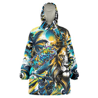 Saint Lucia Kings Cricket Kid Wearable Blanket Hoodie Born To Lead Caribbean Cricket Graffiti Splash Art