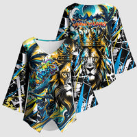 Saint Lucia Kings Cricket Kimono Sleeve Blouse Born To Lead Caribbean Cricket Graffiti Splash Art