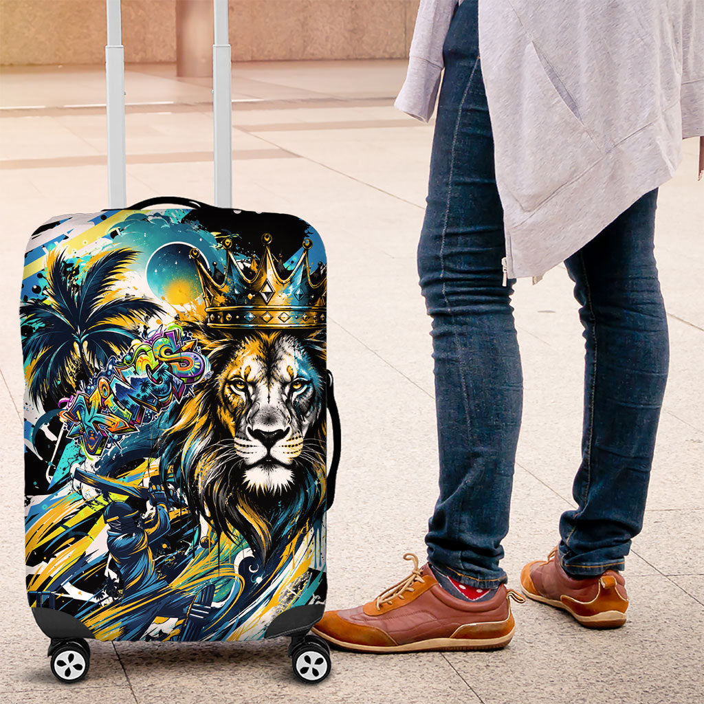 Saint Lucia Kings Cricket Luggage Cover Born To Lead Caribbean Cricket Graffiti Splash Art