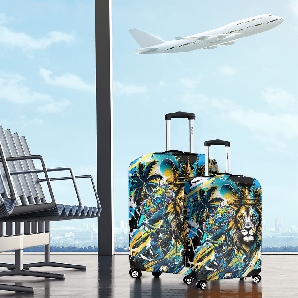 Saint Lucia Kings Cricket Luggage Cover Born To Lead Caribbean Cricket Graffiti Splash Art