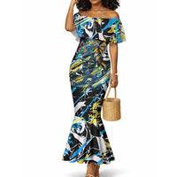 Saint Lucia Kings Cricket Mermaid Dress Born To Lead Caribbean Cricket Graffiti Splash Art