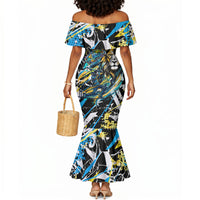 Saint Lucia Kings Cricket Mermaid Dress Born To Lead Caribbean Cricket Graffiti Splash Art