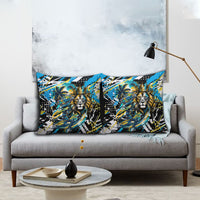Saint Lucia Kings Cricket Pillow Cover Born To Lead Caribbean Cricket Graffiti Splash Art