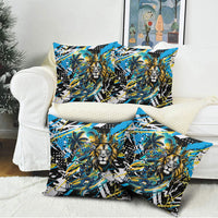 Saint Lucia Kings Cricket Pillow Cover Born To Lead Caribbean Cricket Graffiti Splash Art