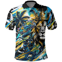 Saint Lucia Kings Cricket Polo Shirt Born To Lead Caribbean Cricket Graffiti Splash Art