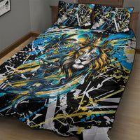 Saint Lucia Kings Cricket Quilt Bed Set Born To Lead Caribbean Cricket Graffiti Splash Art