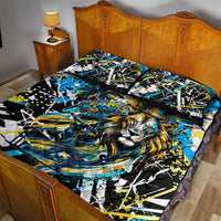 Saint Lucia Kings Cricket Quilt Bed Set Born To Lead Caribbean Cricket Graffiti Splash Art