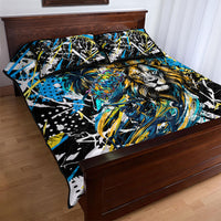 Saint Lucia Kings Cricket Quilt Bed Set Born To Lead Caribbean Cricket Graffiti Splash Art