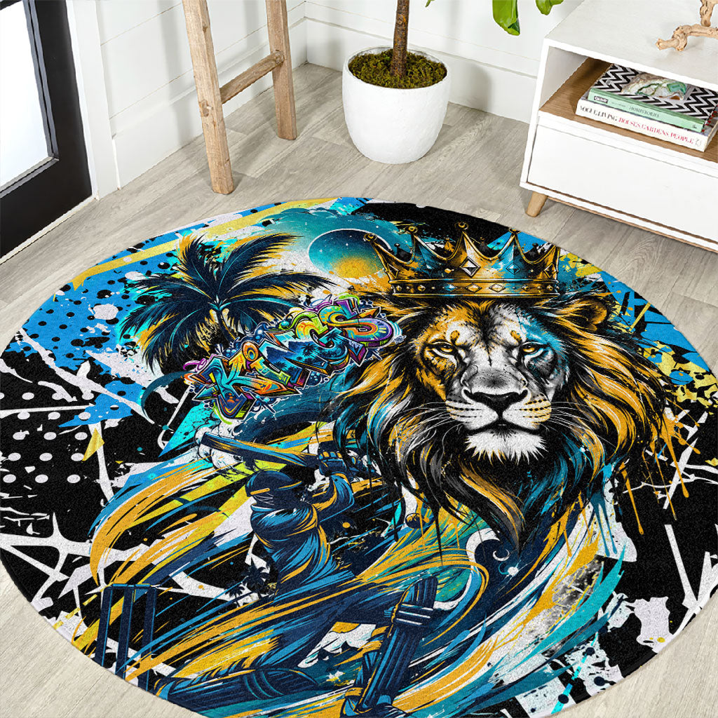 Saint Lucia Kings Cricket Round Carpet Born To Lead Caribbean Cricket Graffiti Splash Art