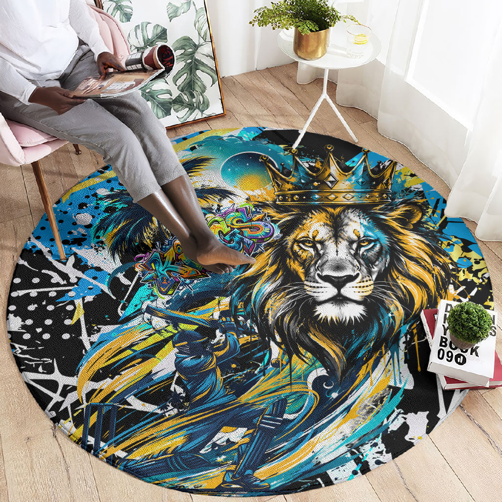 Saint Lucia Kings Cricket Round Carpet Born To Lead Caribbean Cricket Graffiti Splash Art