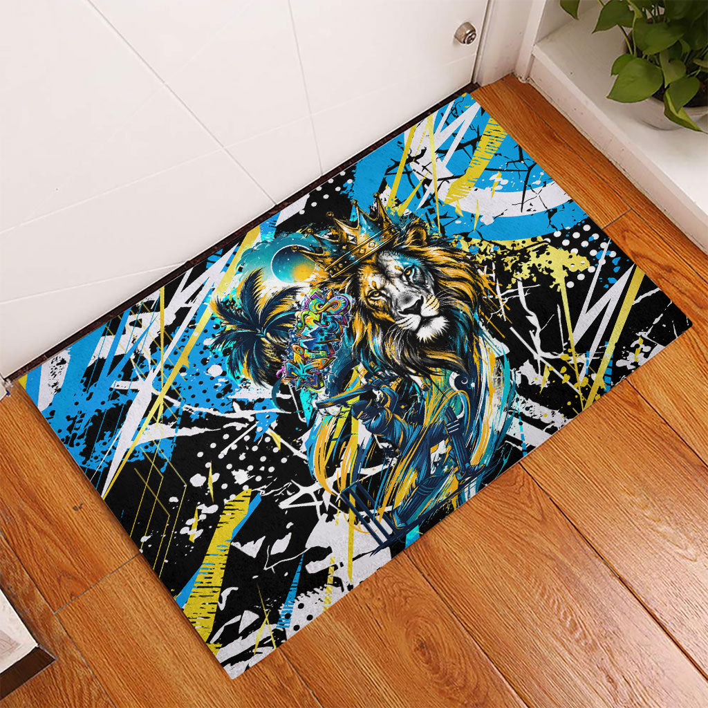 Saint Lucia Kings Cricket Rubber Doormat Born To Lead Caribbean Cricket Graffiti Splash Art