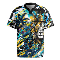 Saint Lucia Kings Cricket Rugby Jersey Born To Lead Caribbean Cricket Graffiti Splash Art