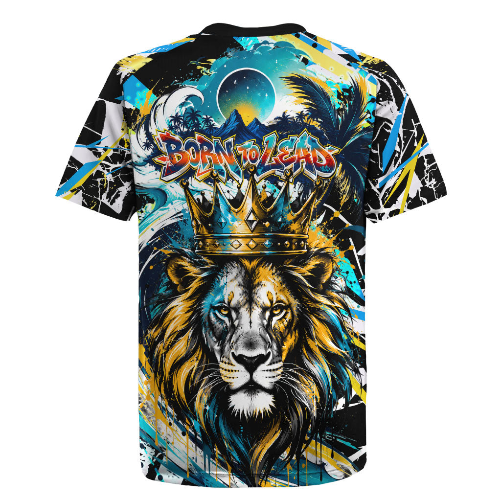 Saint Lucia Kings Cricket Rugby Jersey Born To Lead Caribbean Cricket Graffiti Splash Art